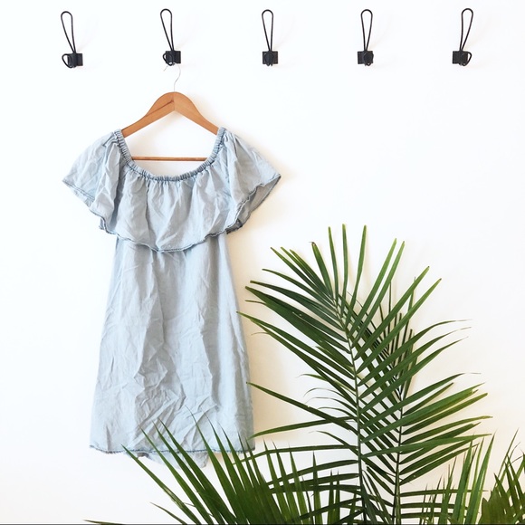 Sanctuary Dresses & Skirts - Sanctuary | Chambray Ruffle Off-the-Shoulder